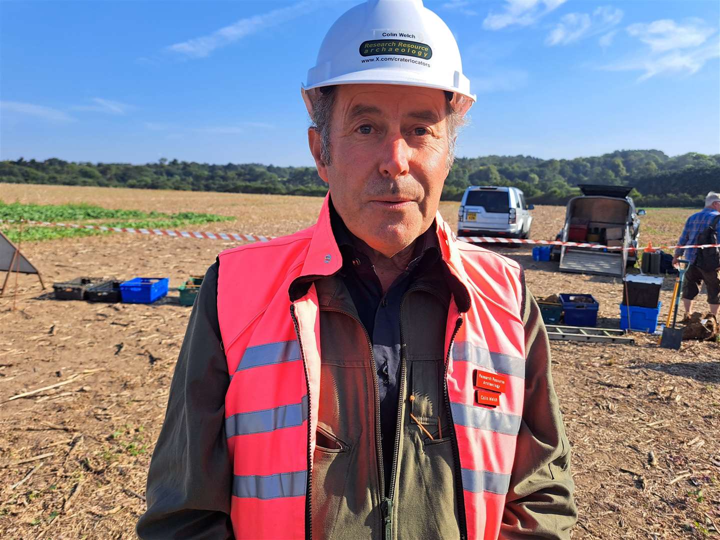 Colin Welch at the V2 rocket dig in Westerham