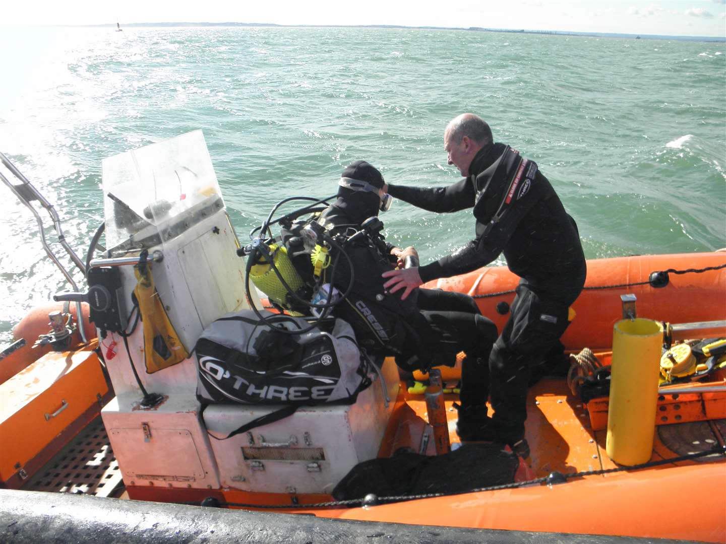 Preparing for the diving the London shipwreck (Steven Ellis/ PA)