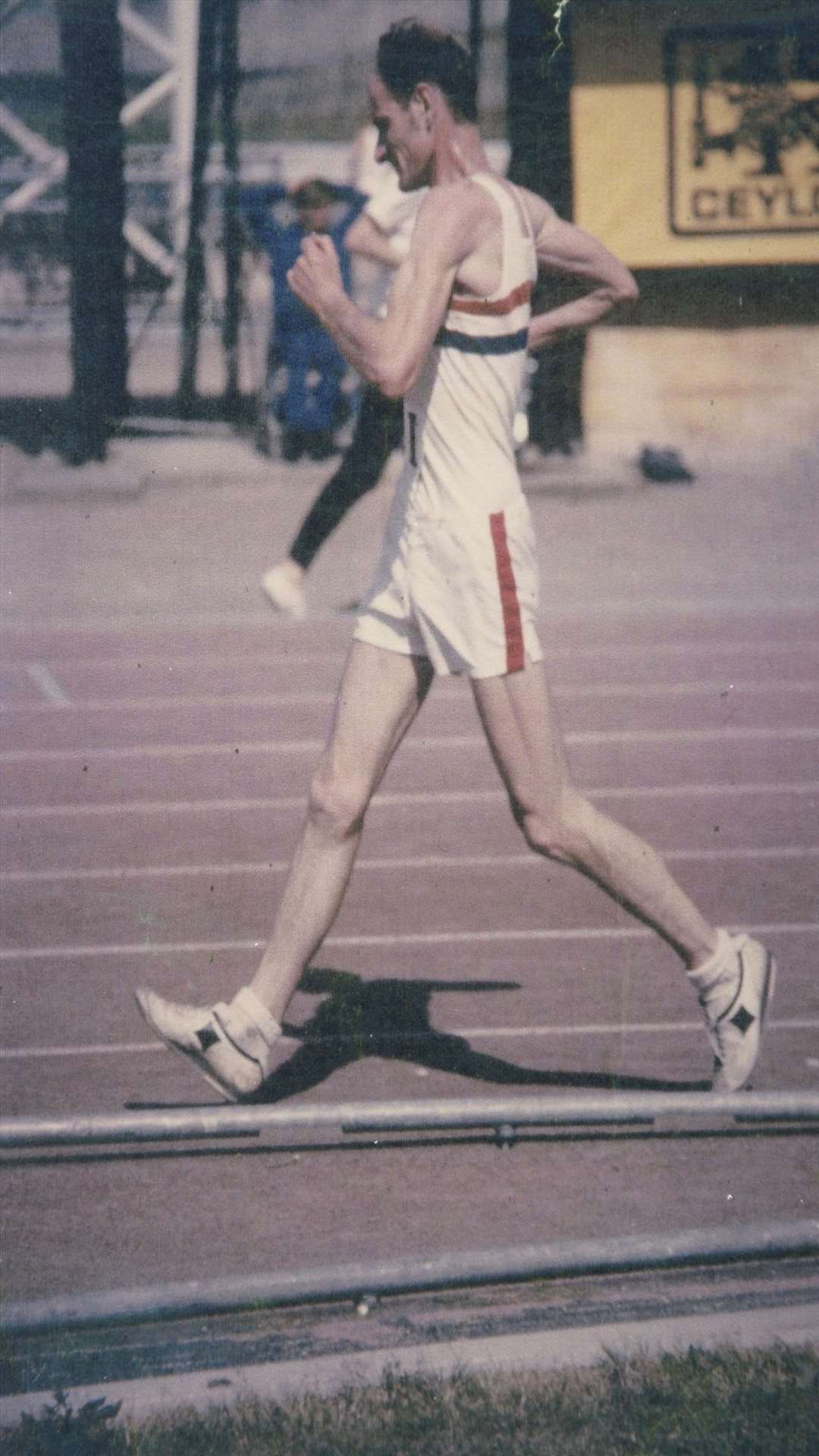 Paul on his way to second place and the silver, in the 50km walk at the 1964 Tokyo Olympics