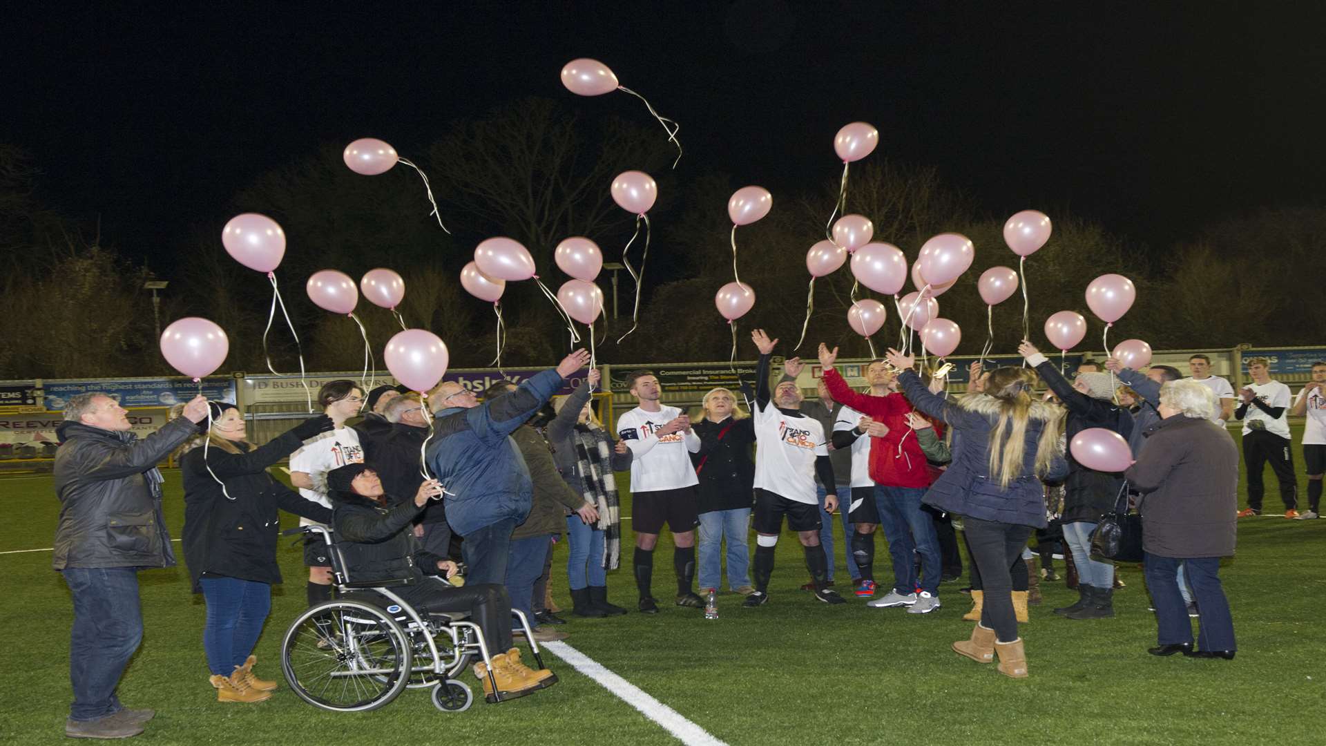 Family and friends released balloons before last year's match