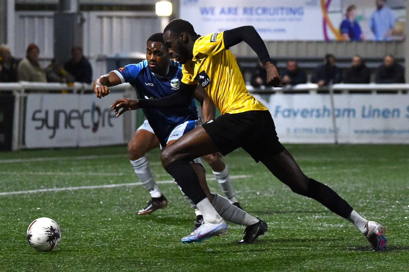 Levi Amantchi was Maidstone’s match-winner against Dover. Picture: Steve Terrell