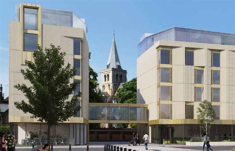 How the controversial hotel in Corporation Street, Rochester might look according to a previous CGI. Credit: Medway Council