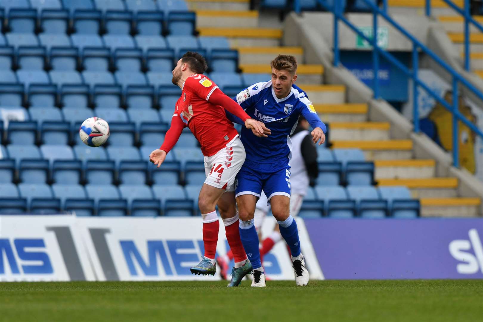 Jack Tucker in action for the Gills against Charlton on Saturday Picture: Keith Gillard
