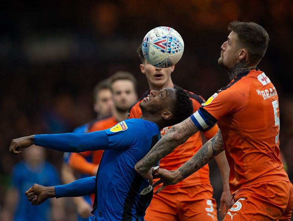 Brandon Hanlan in action for the Gills against Luton Picture: Ady Kerry