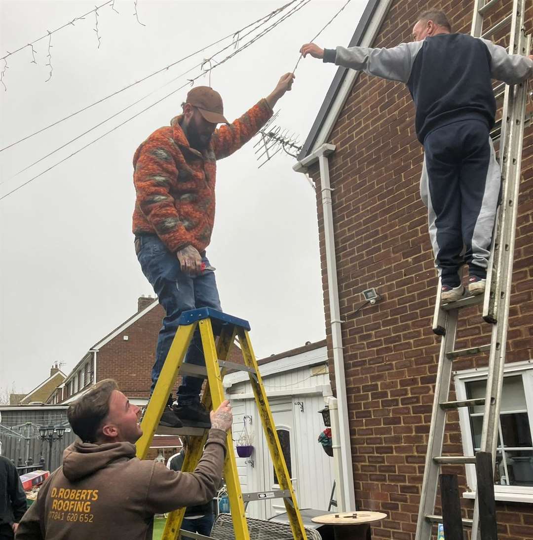 Residents and neighbours donated extra lights and electric boxes. Picture: Nichole Marney-Green