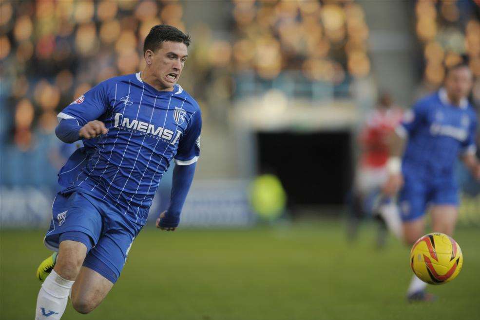 Gillingham striker Cody McDonald in action against Walsall