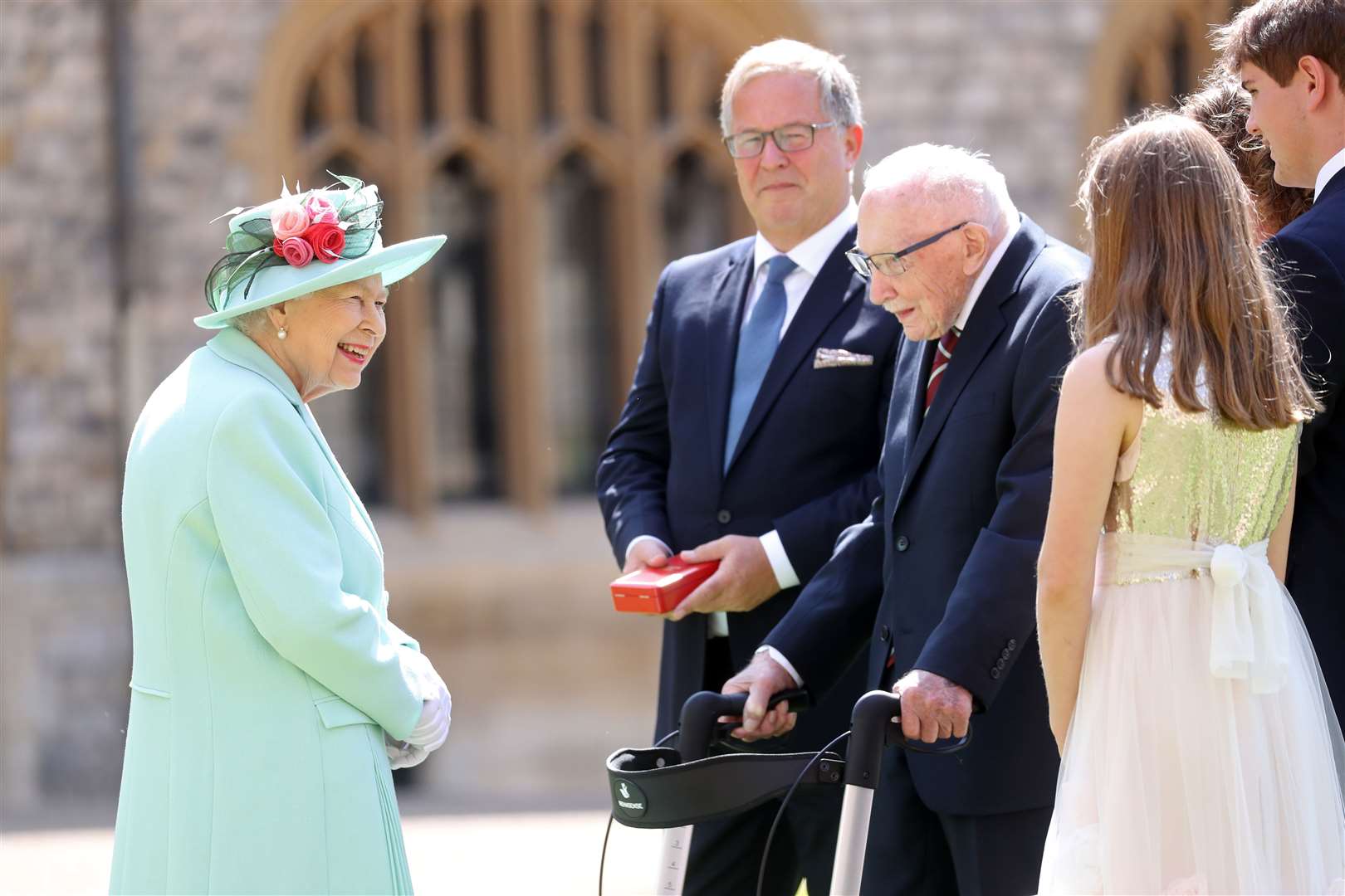 The Queen chatted with Sir Tom and his family (Chris Jackson/PA)