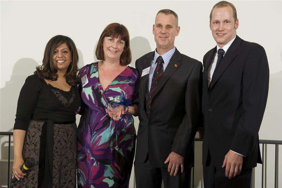 Sangeeta Bharbra, Pride in Medway 2013 winners Caroline and Matt Loughrey, and paralympian Sascha Kindred