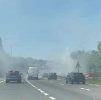 Huge amounts of smoke could be seen along the A2