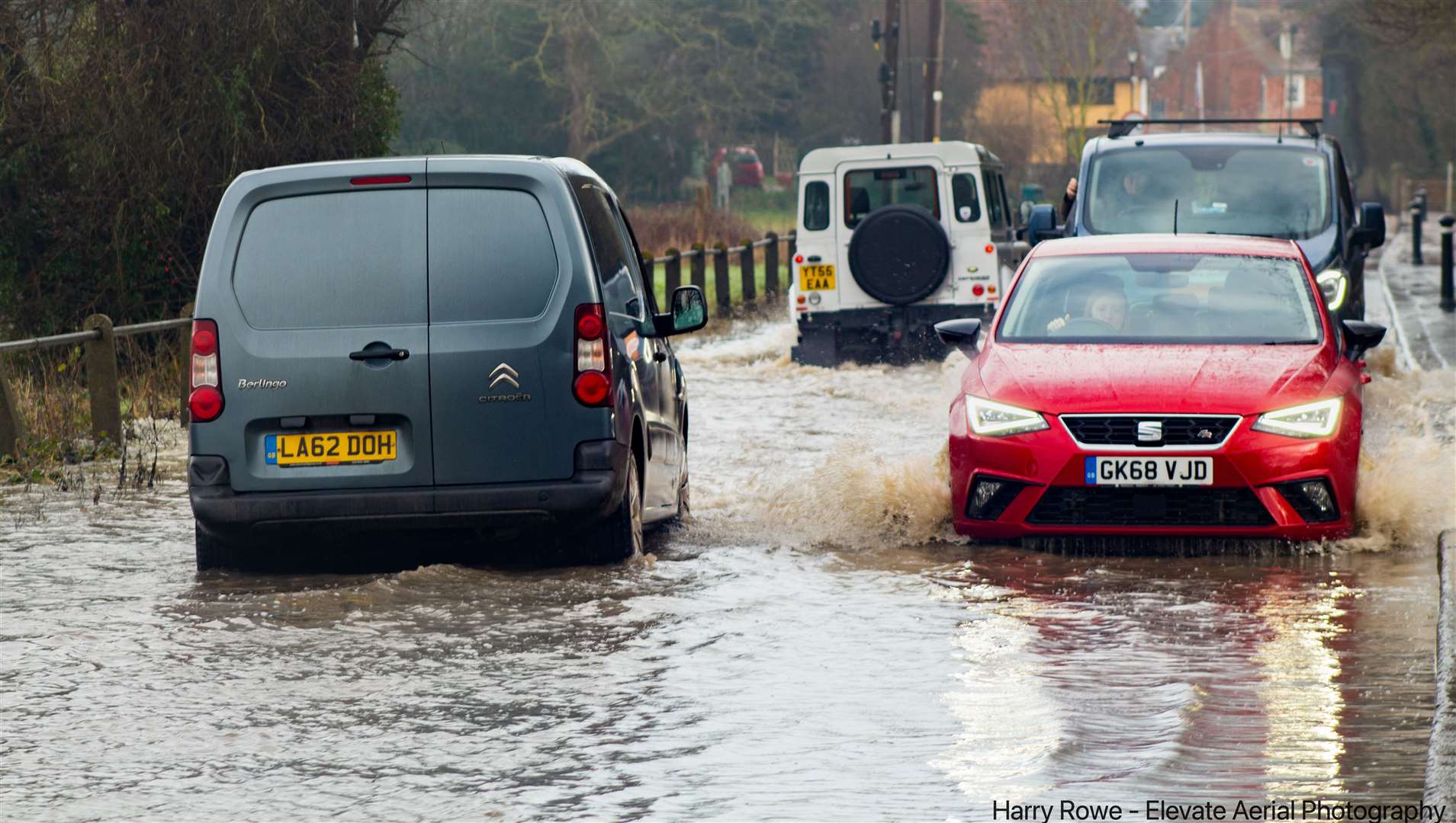 Flooding in Yalding from yesterday afternoon. Picture: Elevate Aerial Photography