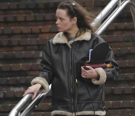 ACCUSED: Tina Pemble outside Maidstone Crown Court. Picture: MIKE GUNNILL