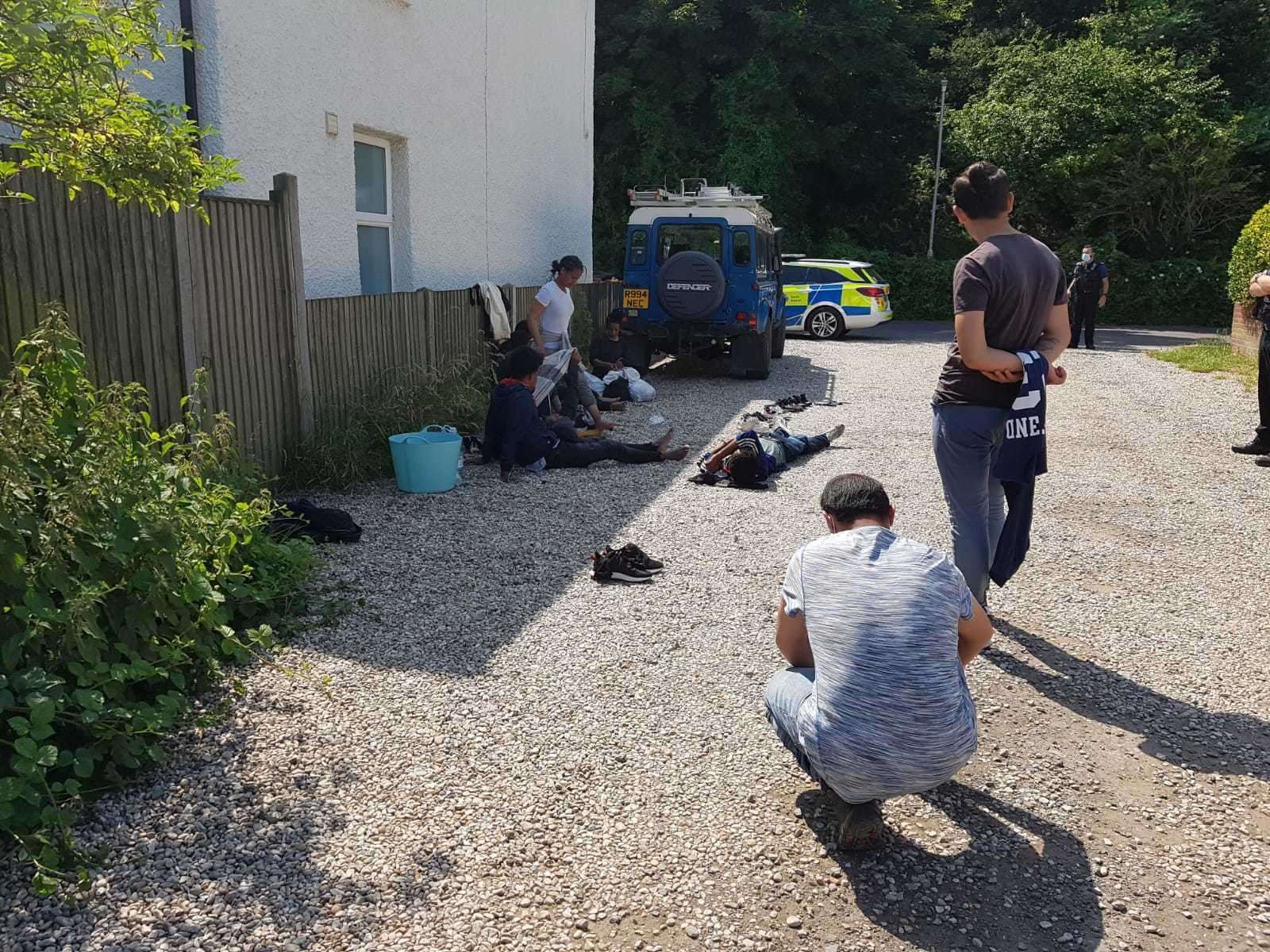 Police caught up with the asylum seekers in North Road, Kingsdown. Picture: Kathryn Hewitt