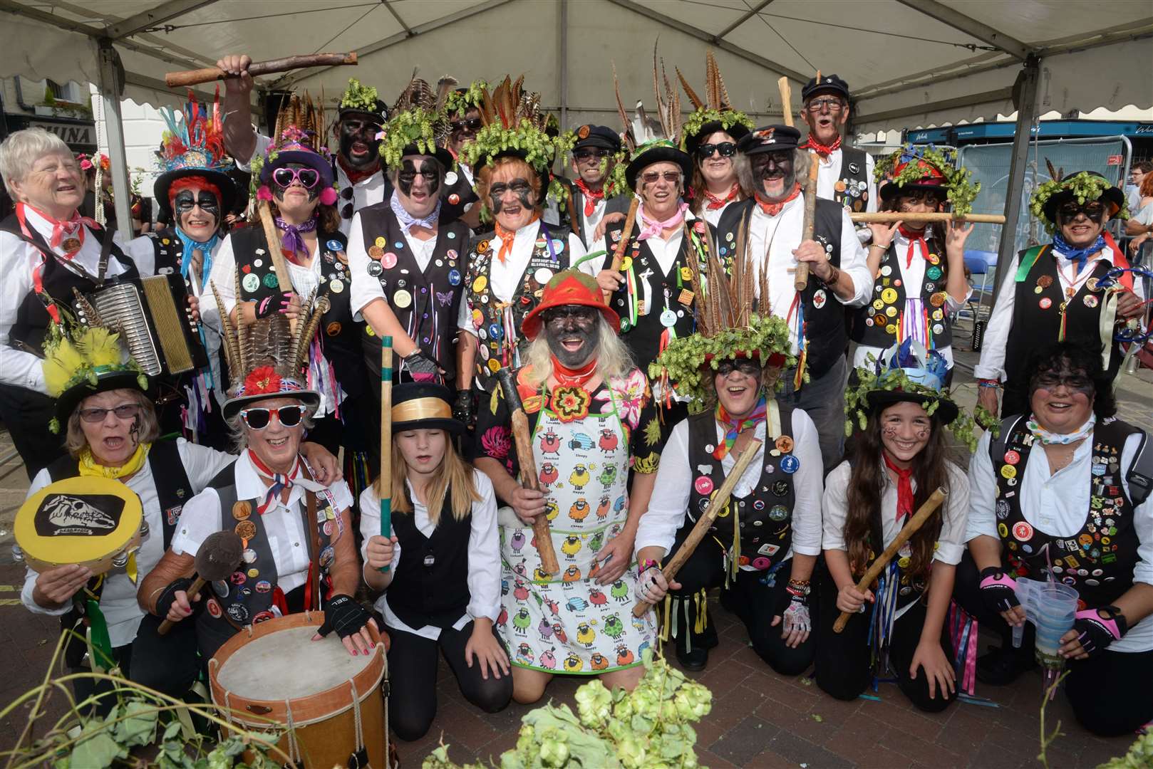 Dead Horse Morris entertained at the Faversham Hop Festival on Saturday. Picture: Chris Davey. (32390795)