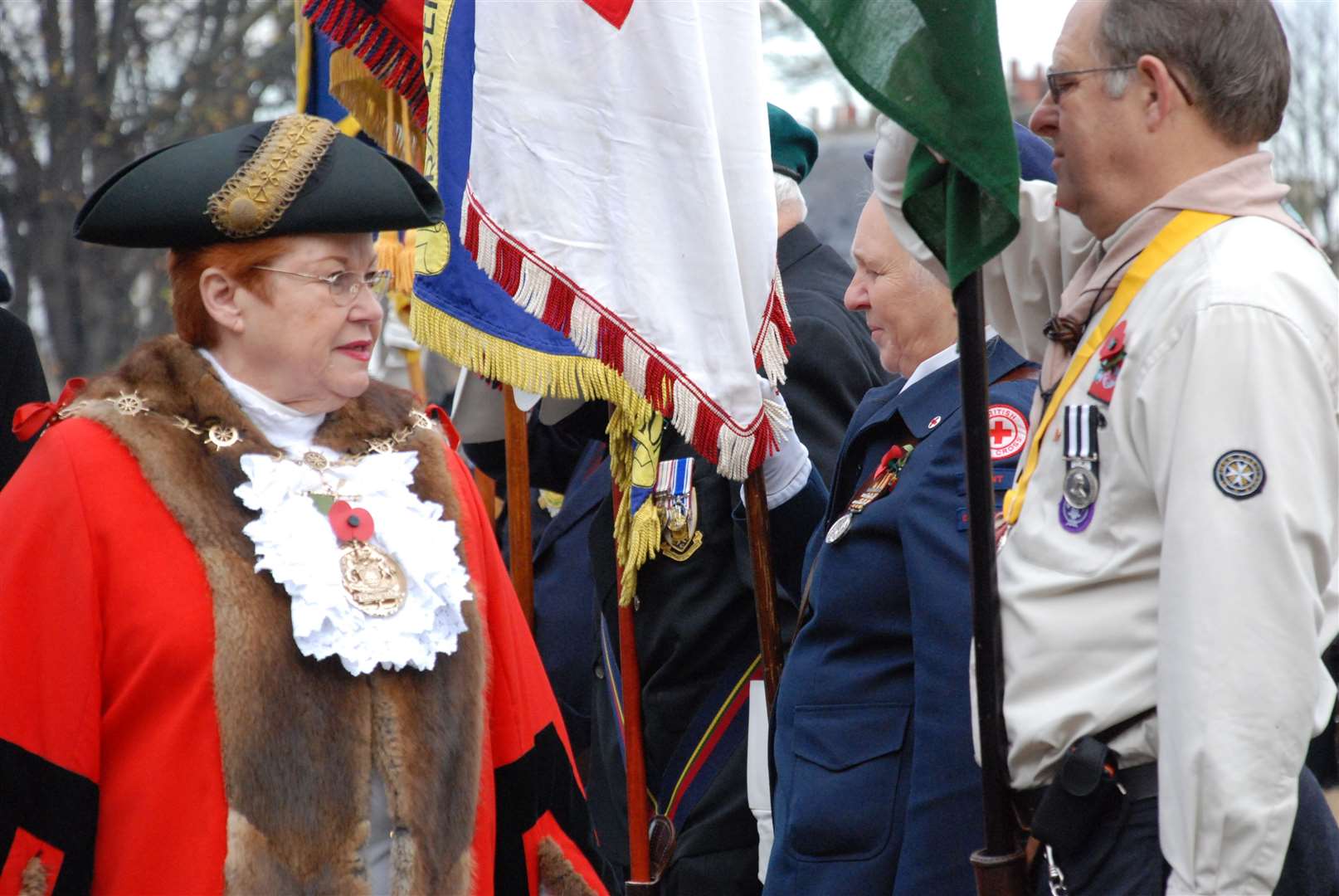 Bronwen McGarrity conducts her duties at the annual Remembrance Sunday service in Gravesend in 2009 when she served as mayor