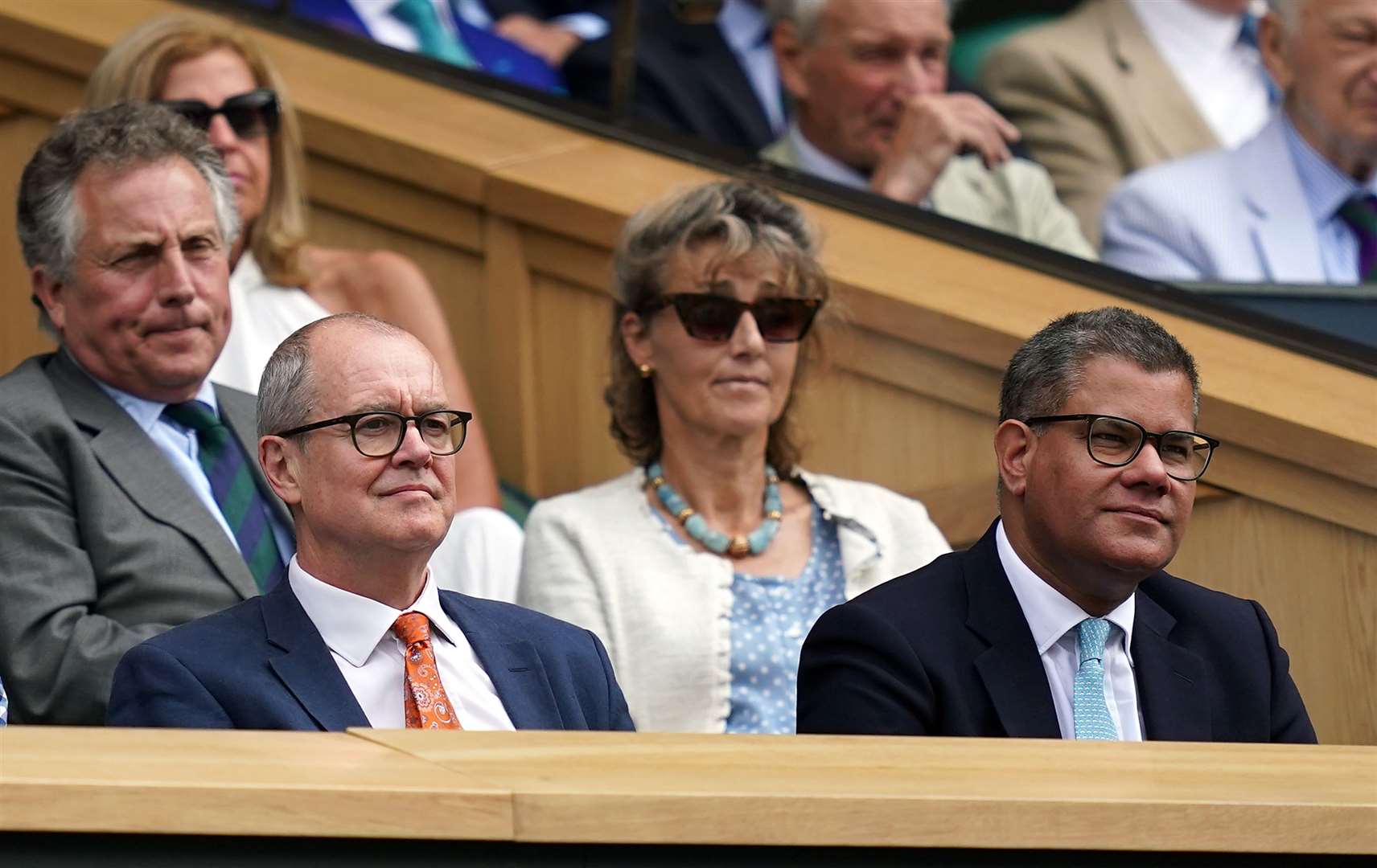 Sir Patrick Vallance and Cop26 President Alok Sharma at the men’s singles final (John Walton/PA)