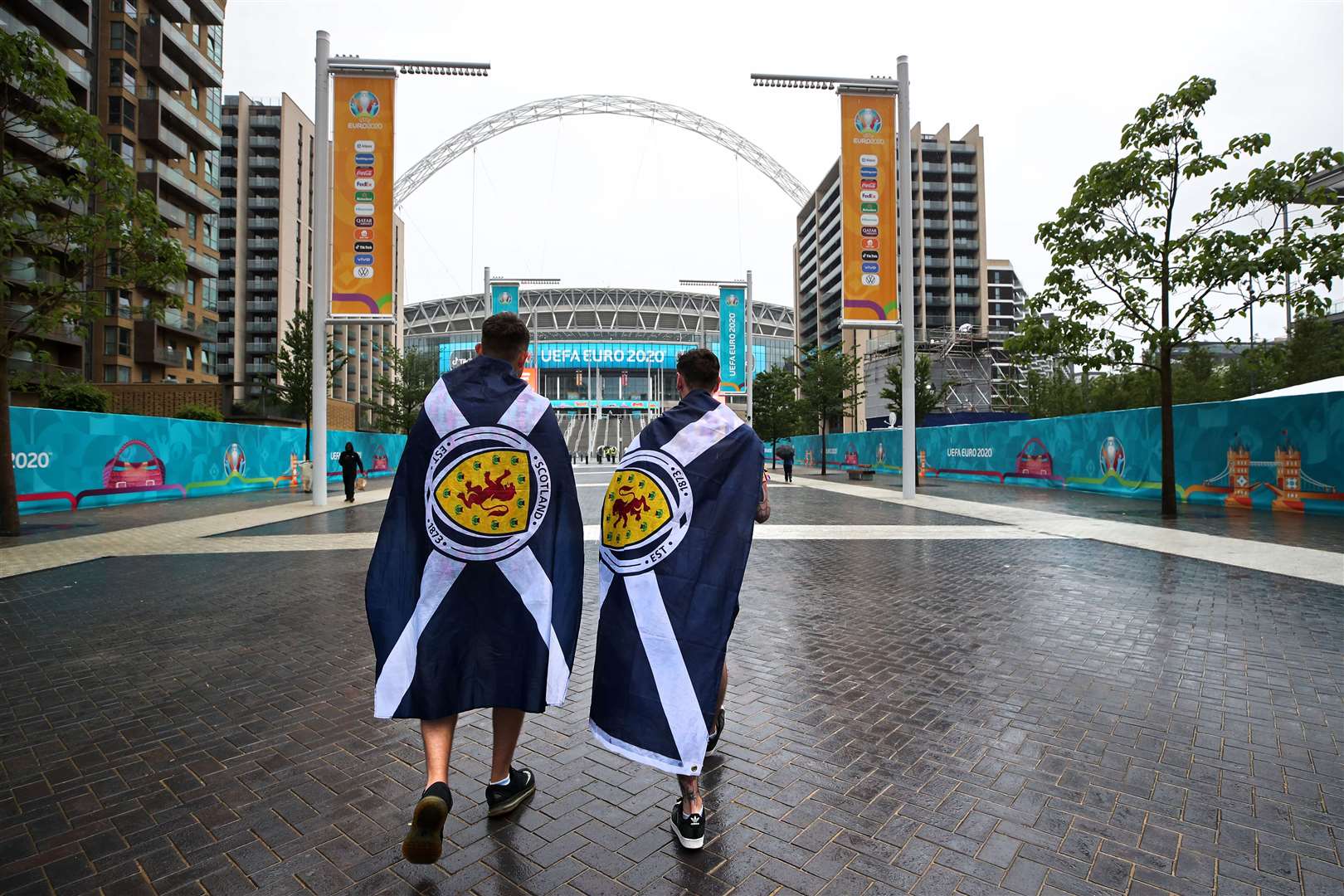 Scotland fans on Wembley Way (Nick Potts/PA)