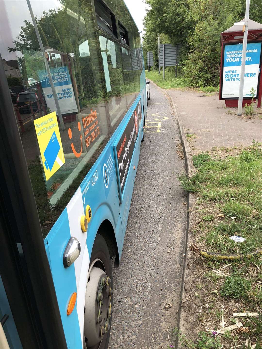 The bus stopped by police after the driver was caught using his phone in Snodland (37833079)