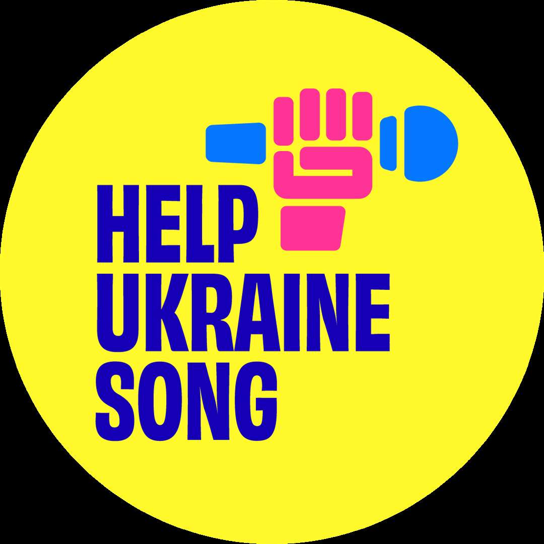 The campaign’s logo includes the colours of the Ukrainian flag (HelpUkraineSong/PA)