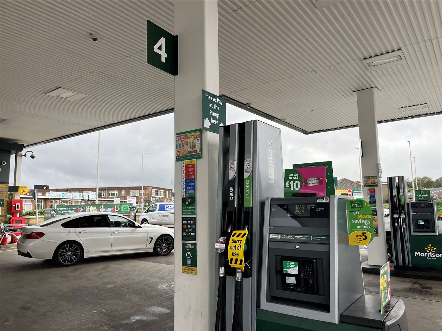 Four pumps at Morrisons Petrol Station in Strood are currently out of use