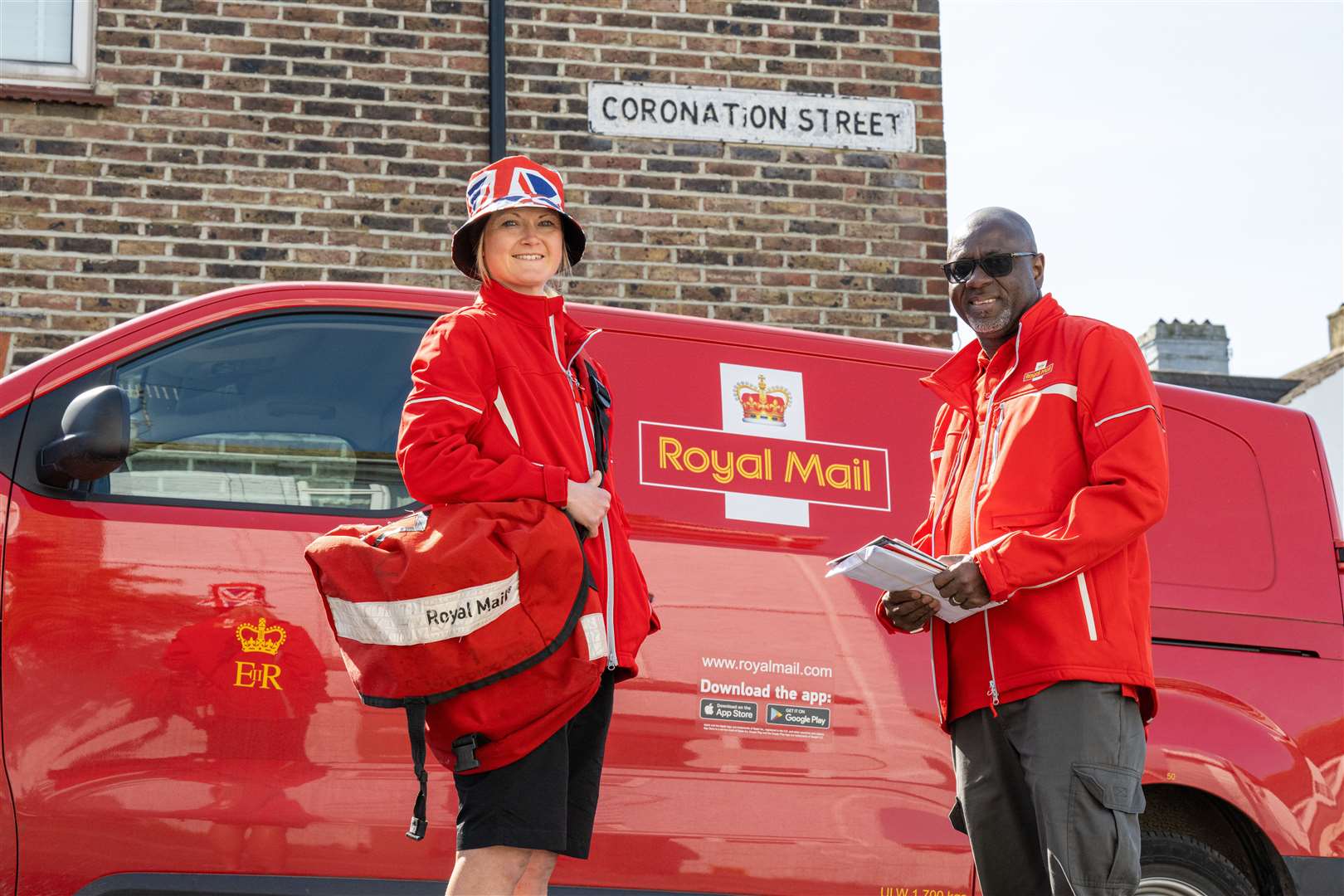 Camilla Anne York and Charles Paintsil delivering post in Brighton (Tony Kershaw/Royal Mail)