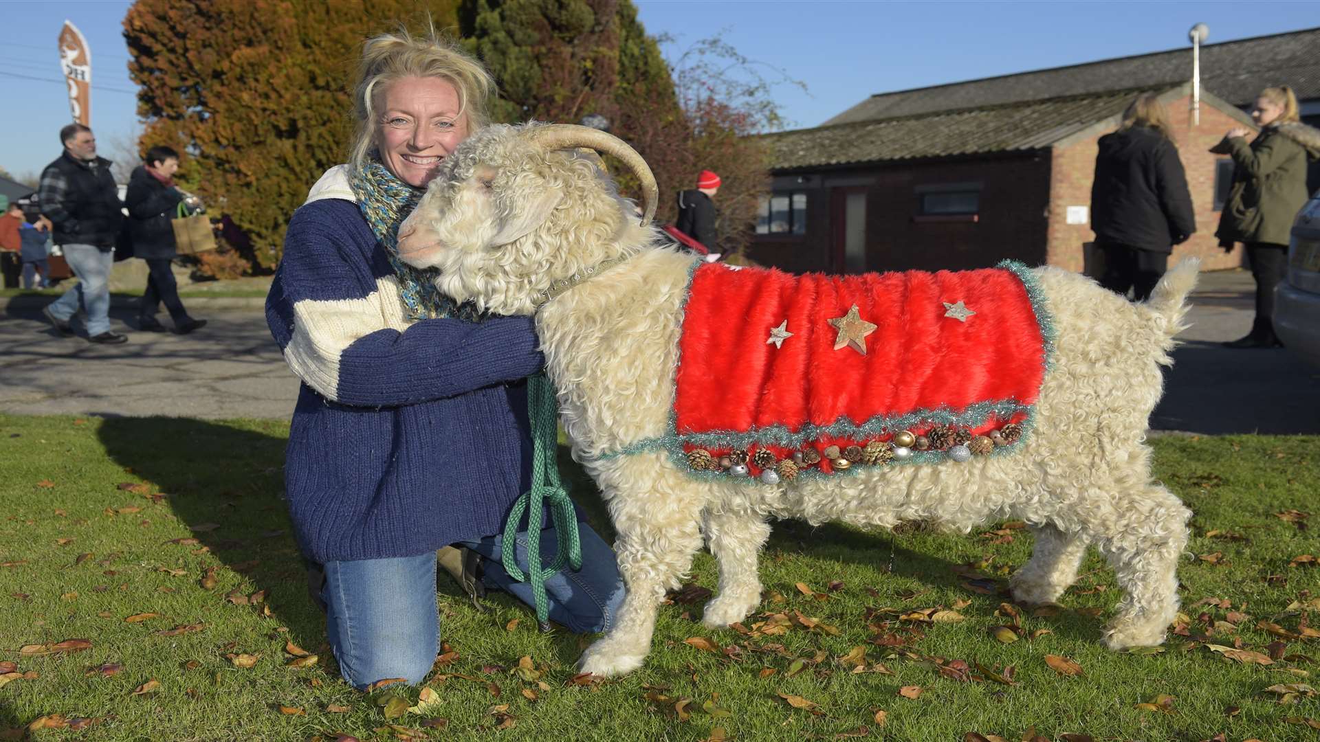 Lizzie Offen with Carlos the goat, who you can meet at Brogdale