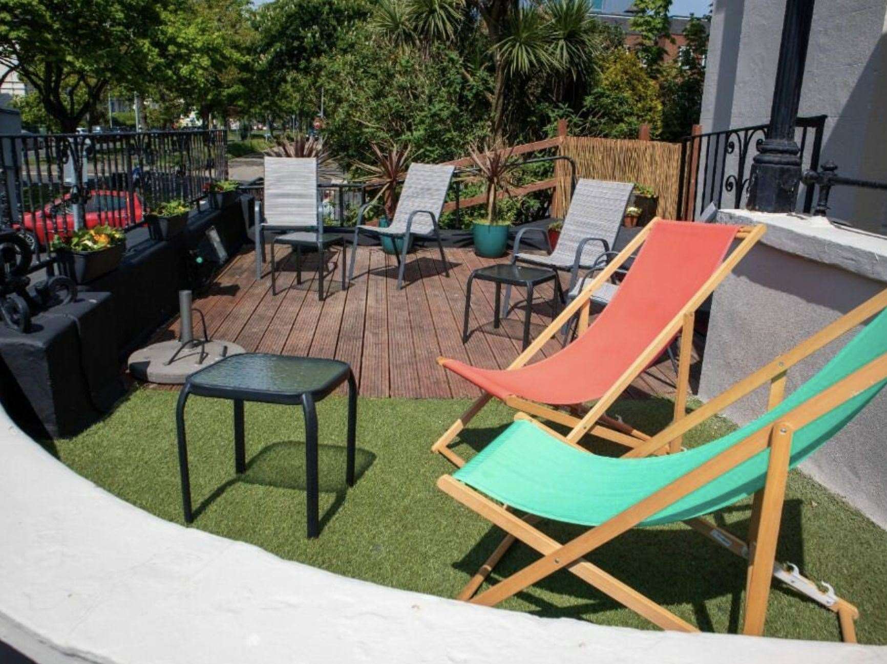 The sun terrace to the front of 10to12 Folkestone. Picture: Sidney Phillips