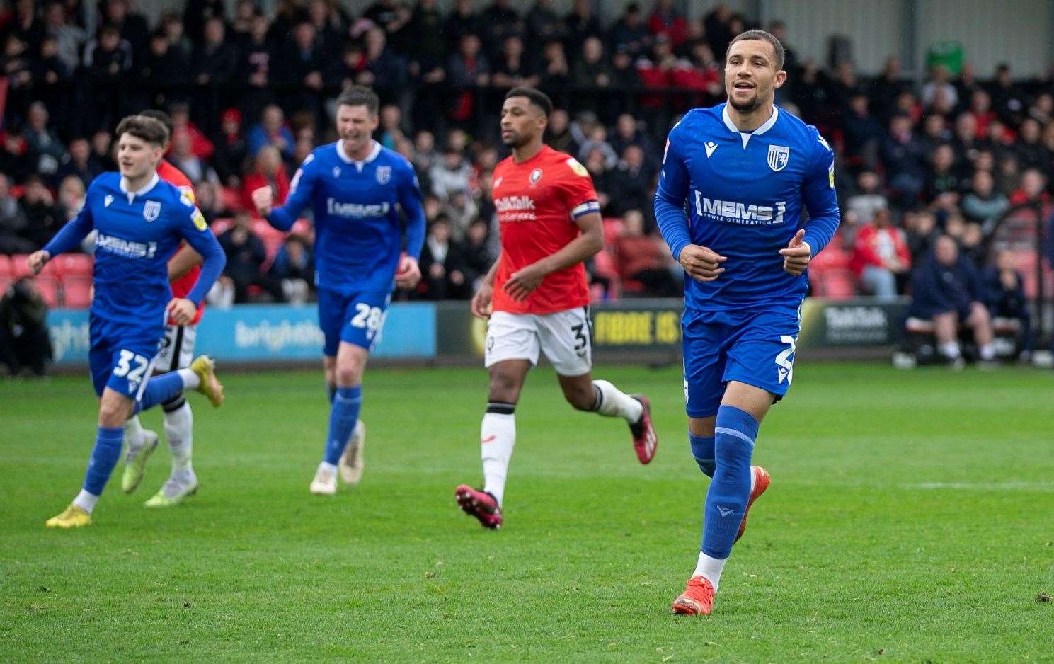 Cheye Alexander scores from the penalty spot for Gillingham