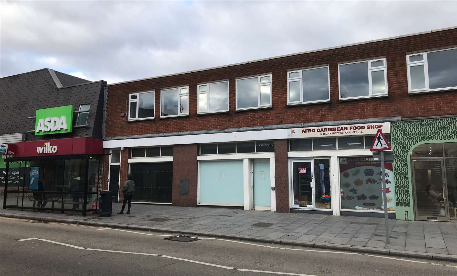 104-106 High Street, Strood, between ASDA and formerly Wilko and the Afro Caribbean Food Shop is the subject of an application to become a cosmetic shop and a cafe, with a community meeting place on the first floor