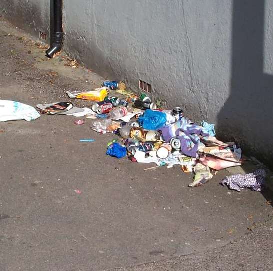 An example of litter dumped at Maison Dieu Road.