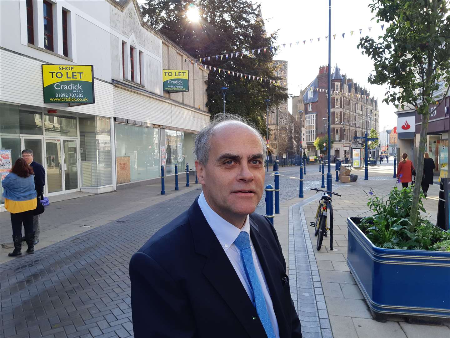 John Angell, chairman of Dover Town Team in the town centre.
