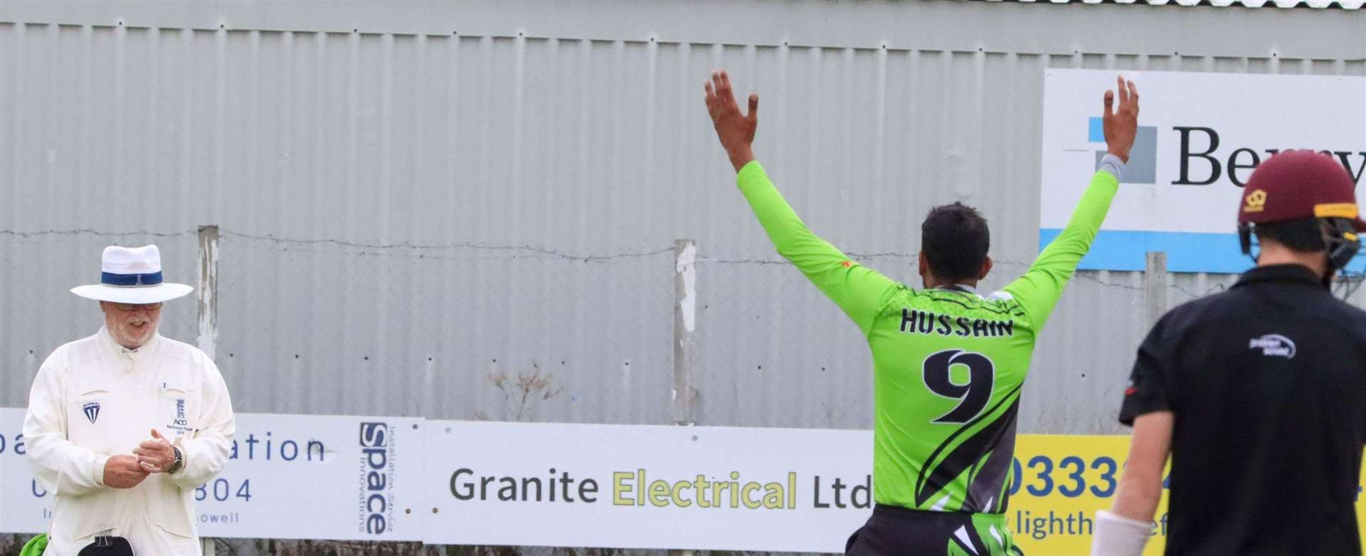 Lordswood's Adeel Hussain appeals. Picture: Allen Hollands