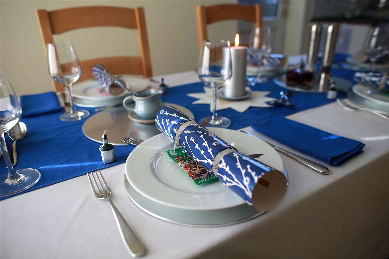 A view of a table setting for a traditional Christmas dinner (David Davies/PA)