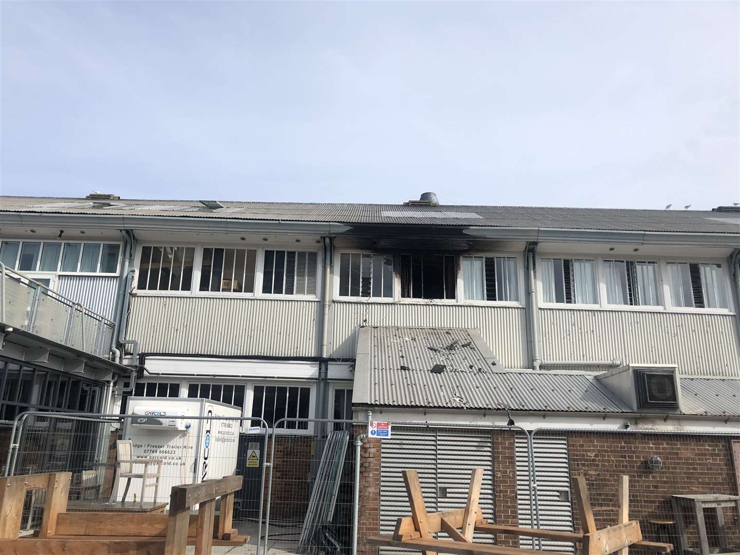 Fire damage at Ship and Trades pub