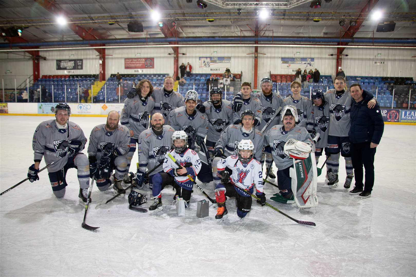 Invicta Dynamos vs MK Thunder at Planet Ice, Gillingham with head coach Karl Lennon kitted up Picture: David Trevallion