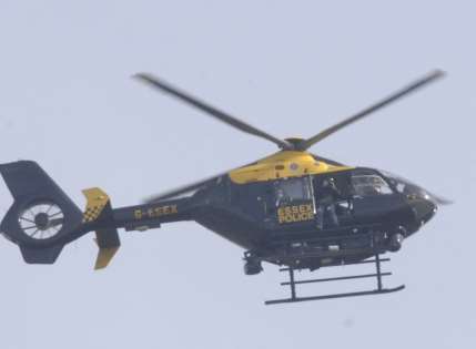 The police helicopter was launched. Stock picture by Chris Davey