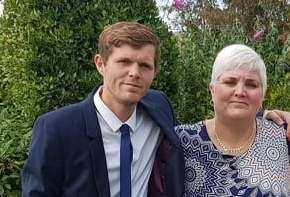 Alex Holland with his mum Rachel