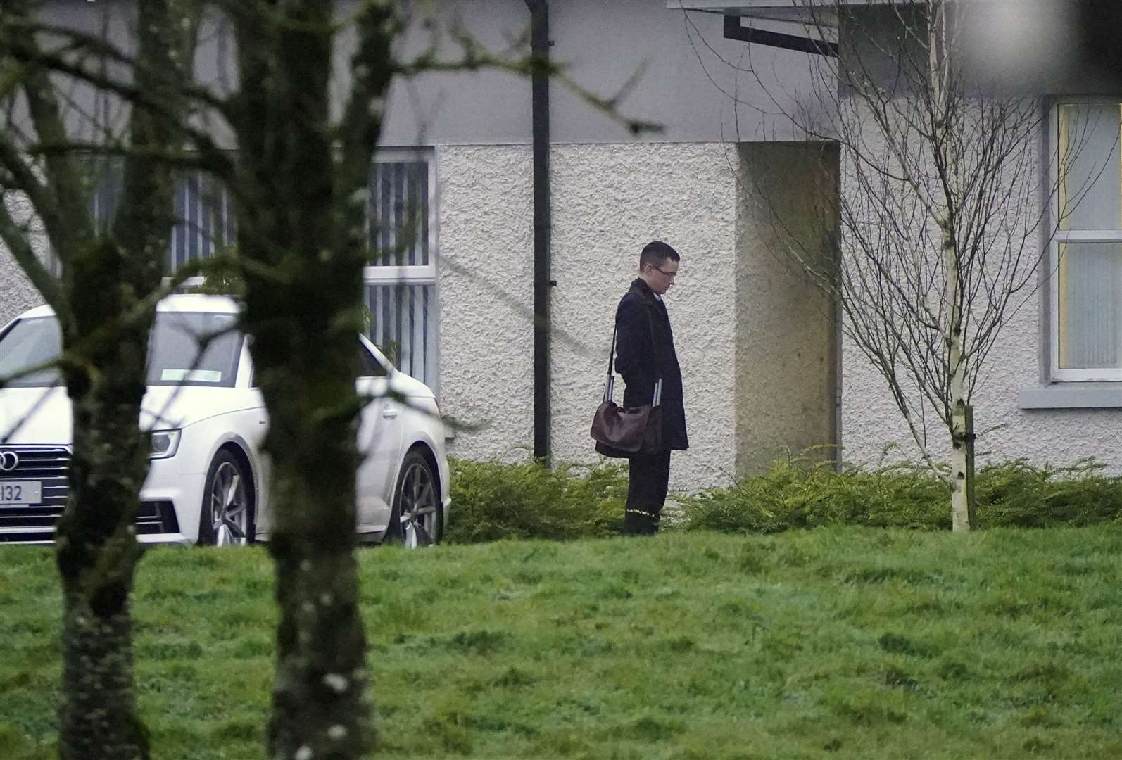 Enoch Burke outside Wilson’s Hospital School earlier this year (Niall Carson/PA)