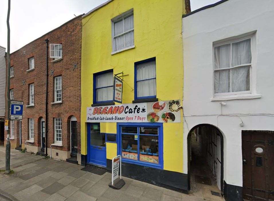 The Beano Cafe, pictured before its paint job, was known for its bright yellow frontage. Pic: Google