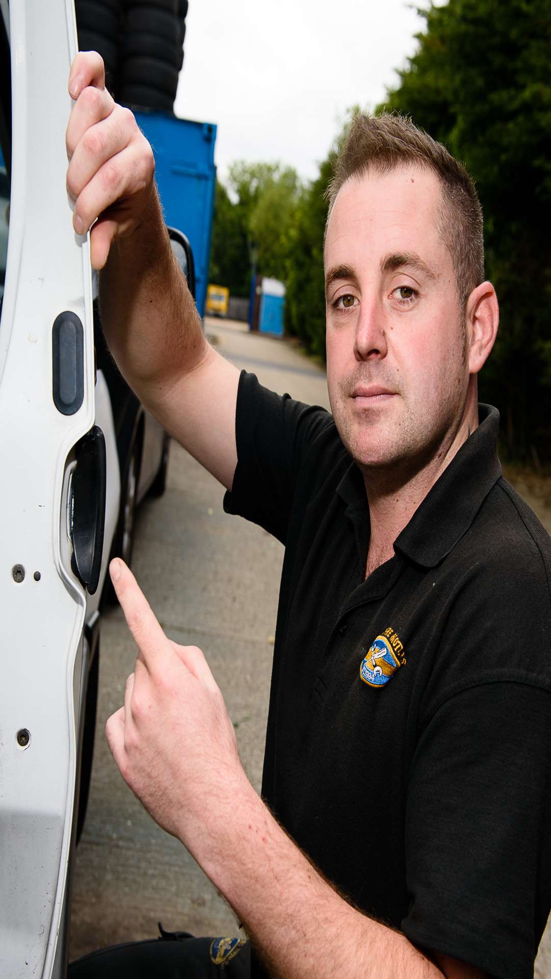 Steve Cross found a syringe under his van door handle