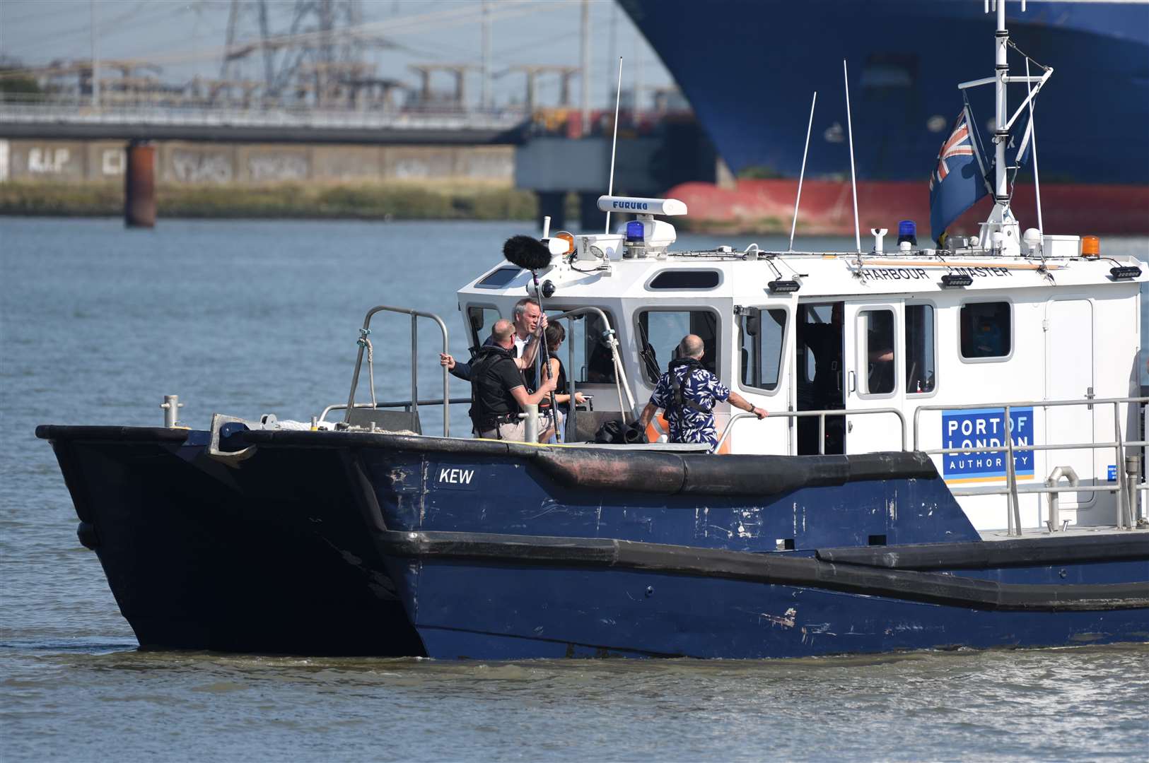 Sir Tony Robinson was spotted filming along the River Thames, near Gravesend Picture: Fraser Gray