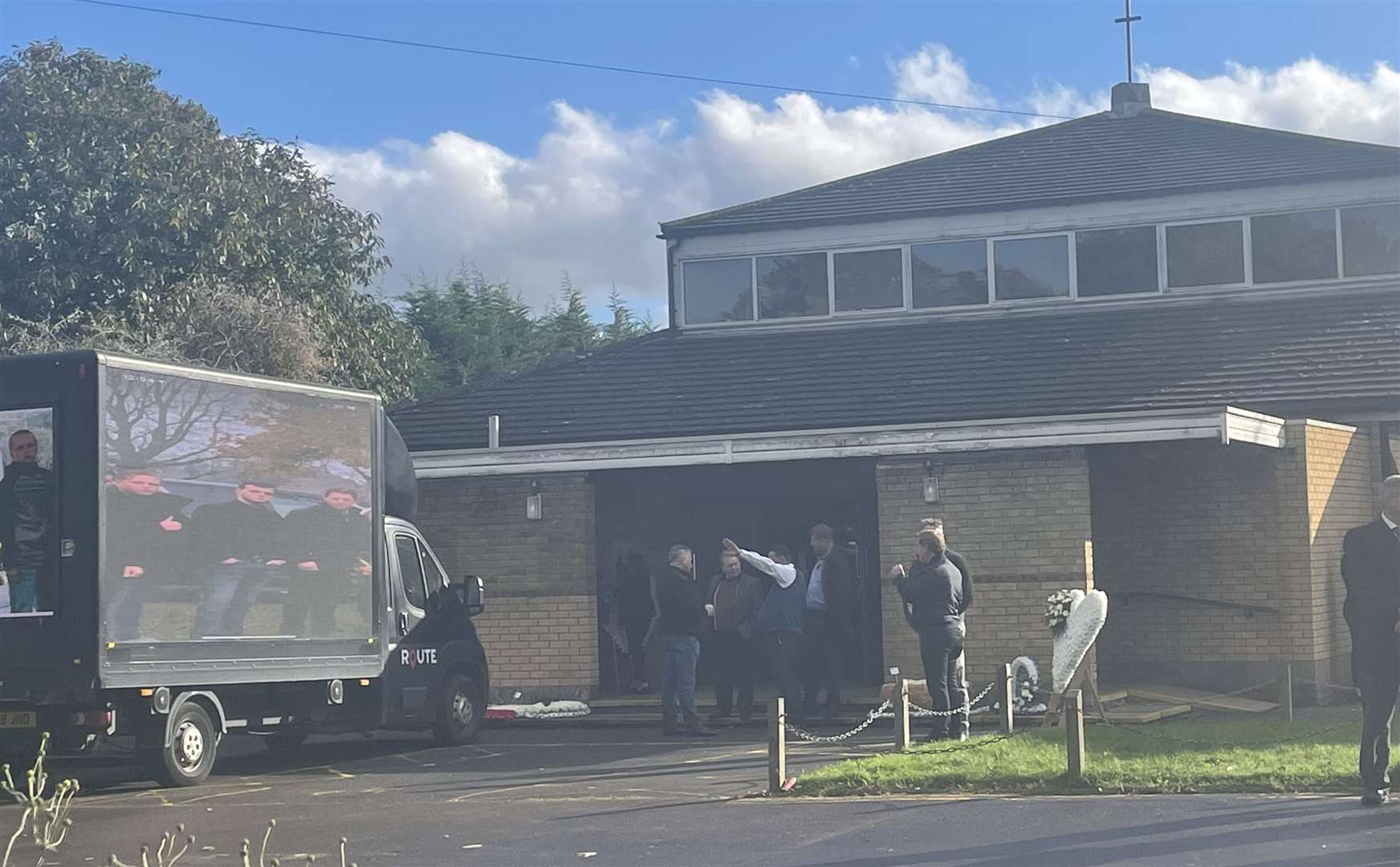 People arriving for the funerals of Johnny Cash and Johnboy in Maidstone