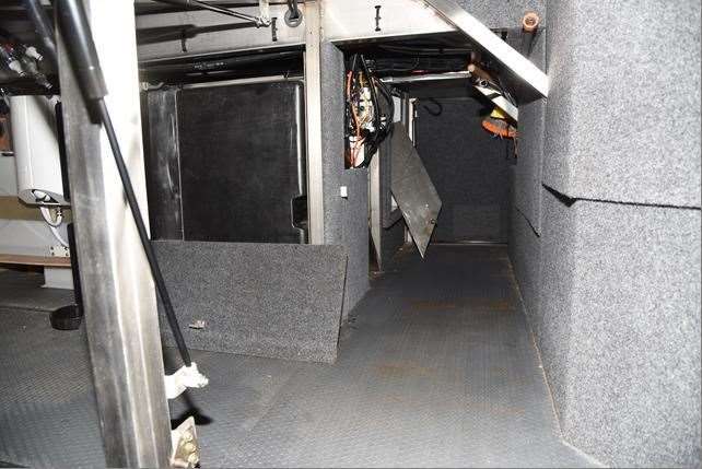 The inside of the coach where the drugs were concealed
