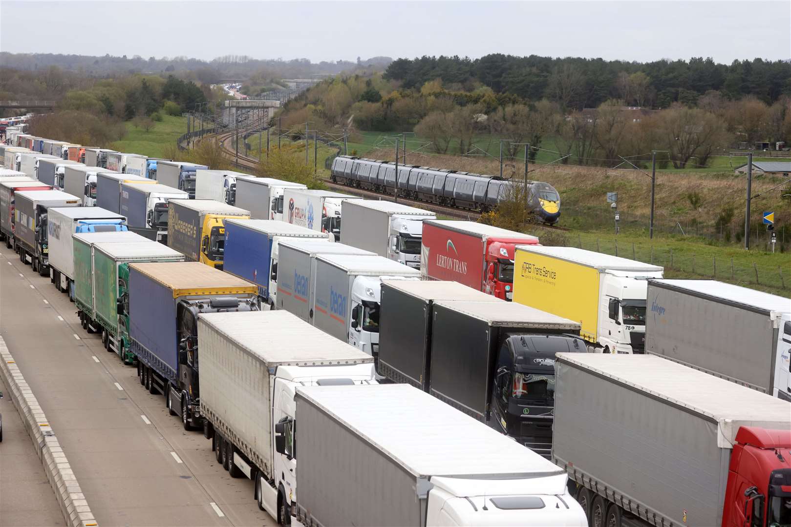 Operation Brock on the M20 between junction 8 and junction 9 Picture: Barry Goodwin