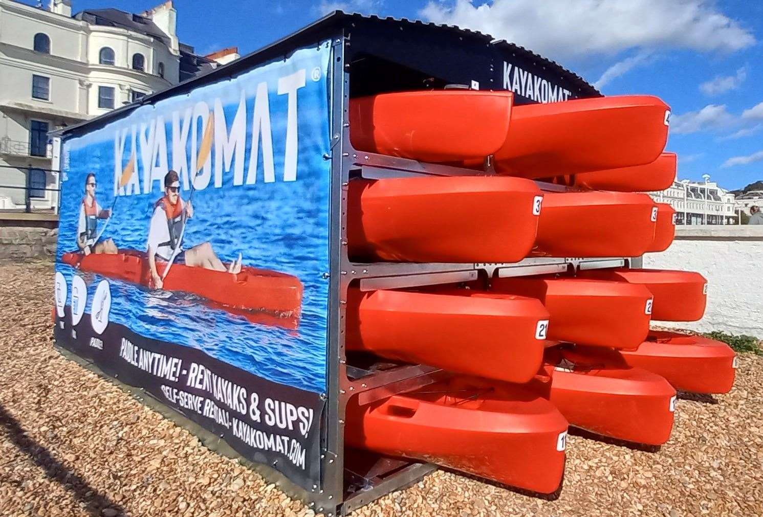 The 24/7 kayak 'vending machine' now in place on Dover seafront