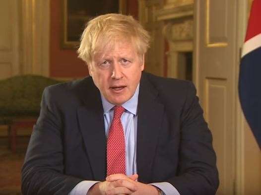 Boris Johnson addresses the nation on Monday Picture: BBC (33015088)