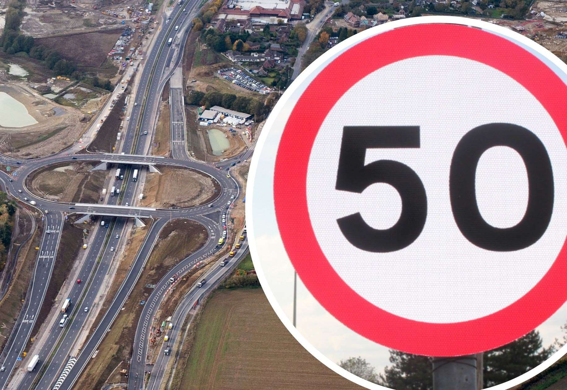 50mph speed limit returns to M20 in Ashford as Junction 10a works continue