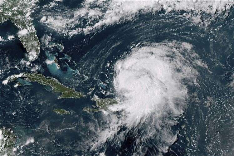 A satellite image of Hurricane Ernesto. Picture: National Oceanic and Atmospheric Administration via AP