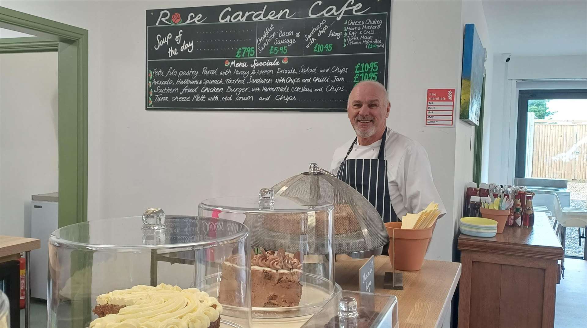 Martin Spicer trained at London’s Savoy before opening the Rose Garden Café in Layham Garden Centre. Pic Martin Spicer