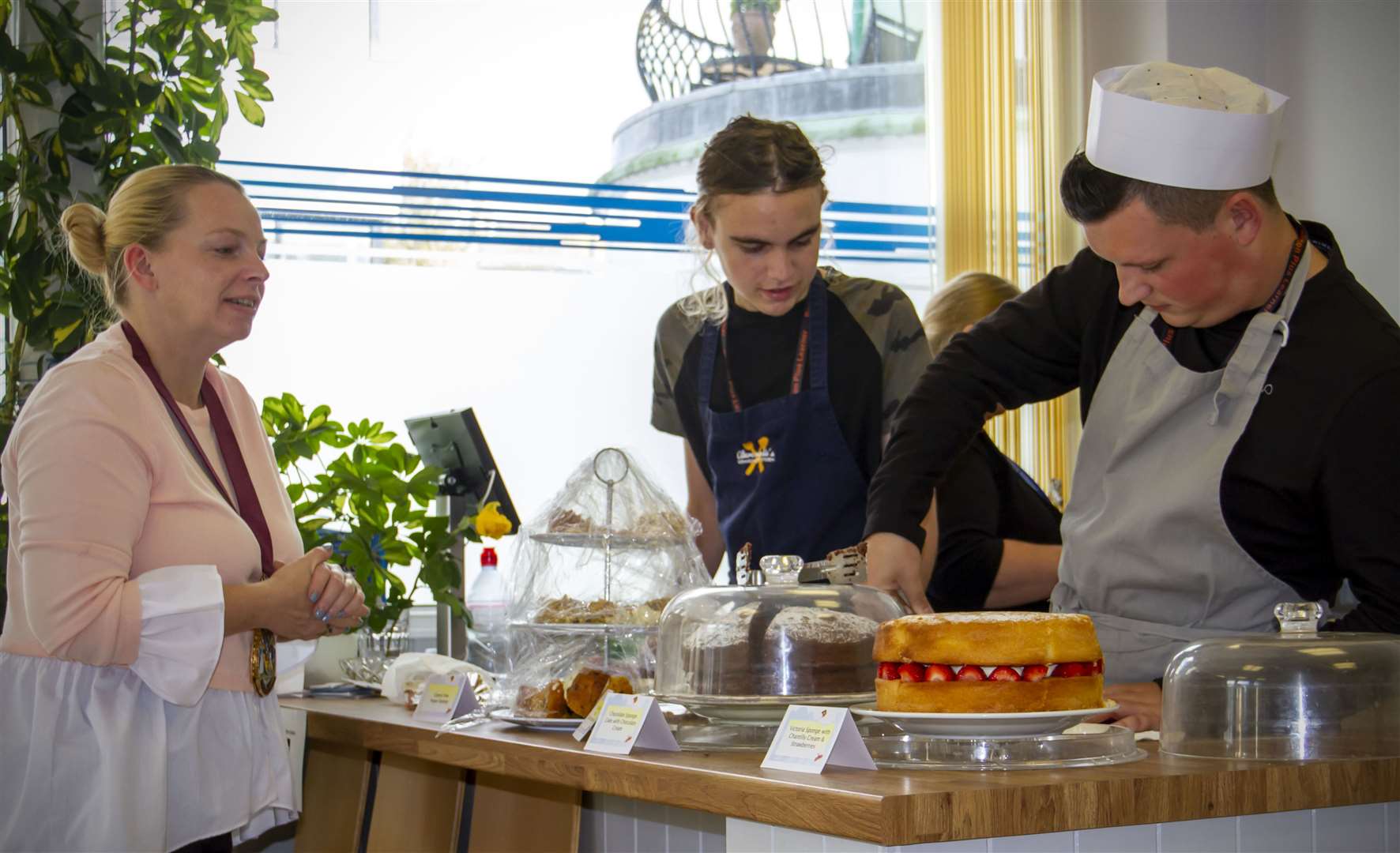 Mayor of Folkestone, Cllr Michelle Keutenius, drops into the new café for its official opening