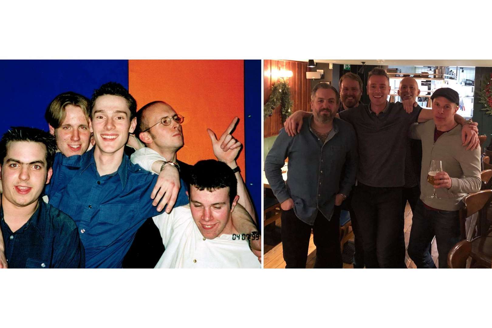Euston at their first gig at The Verge in Kentish Town, Camden on April 7, 1999 and last year at The Rose Hotel in Deal